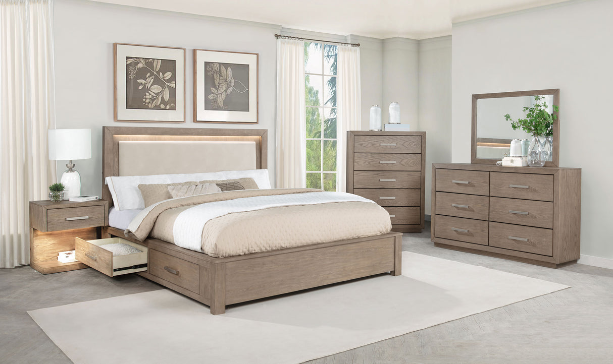 Kenora 6-Drawer Dresser and Mirror in Barley Brown