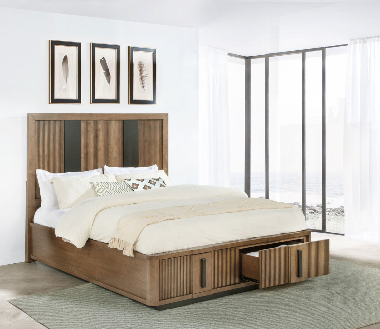 Terrace 2-Drawer California King Storage Bed, Ash Brown