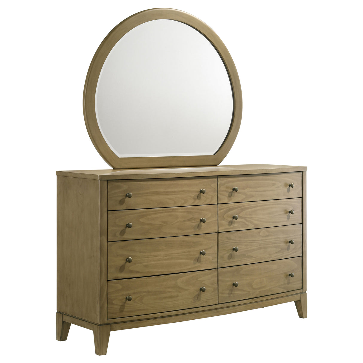 Granada 8-Drawer Dresser with Mirror - Natural Pine