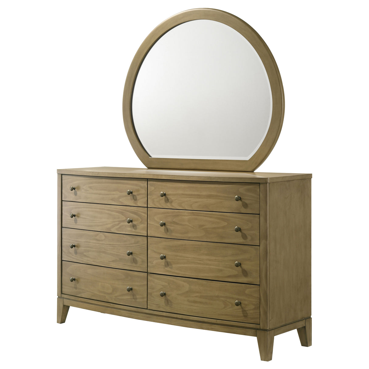 Granada 8-Drawer Dresser with Mirror - Natural Pine