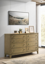 Granada 8-Drawer Dresser Cabinet, Natural Pine