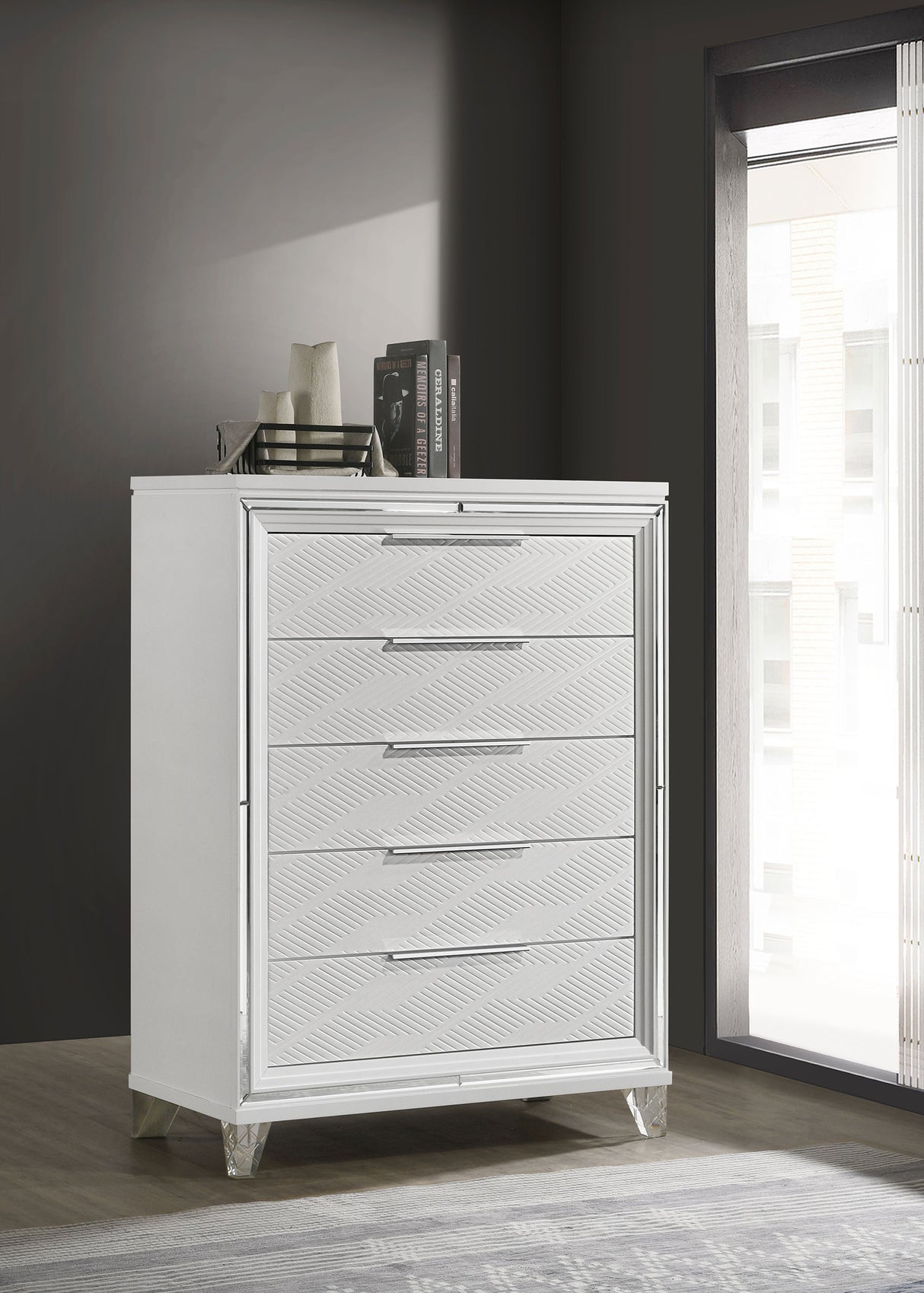 Marmore 5-Drawer Chest of Drawers, White