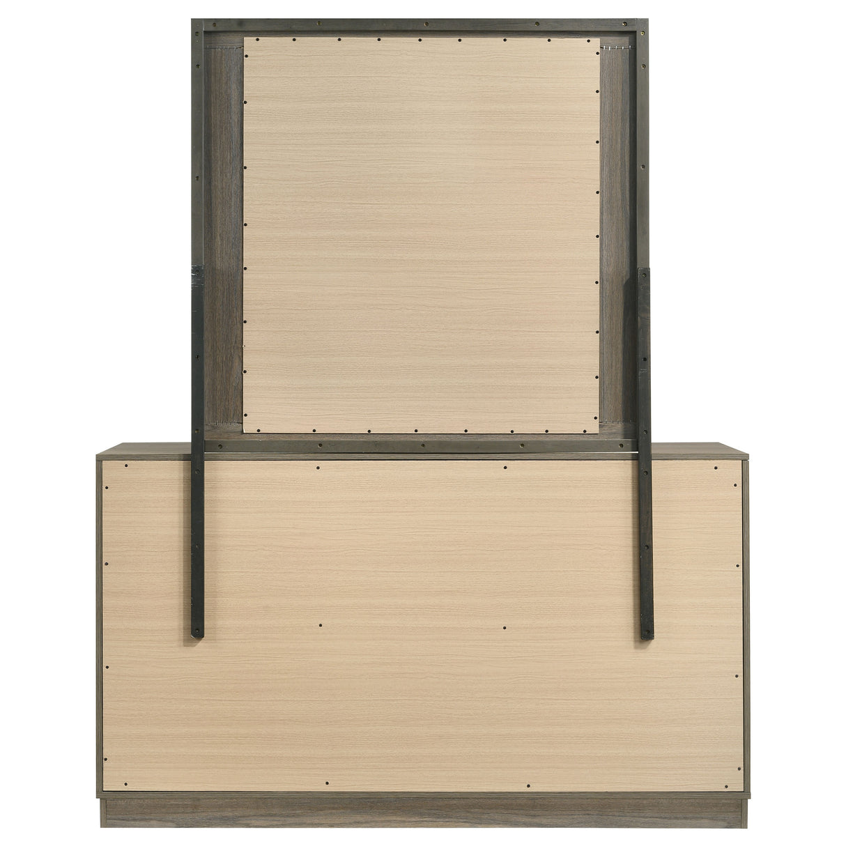 Fenwick 9-Drawer Dresser with Mirror - Grey Oak