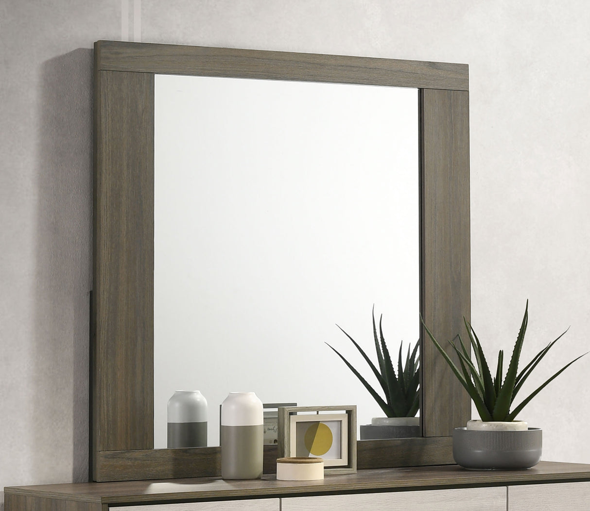 Fenwick Dresser Mirror in Grey Oak