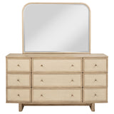 Kailani 9-Drawer Dresser and Mirror in Beige Oak