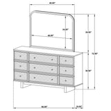 Kailani 9-Drawer Dresser and Mirror in Beige Oak