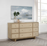 Kailani 9-Drawer Dresser Cabinet in Beige Oak