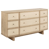 Kailani 9-Drawer Dresser Cabinet in Beige Oak