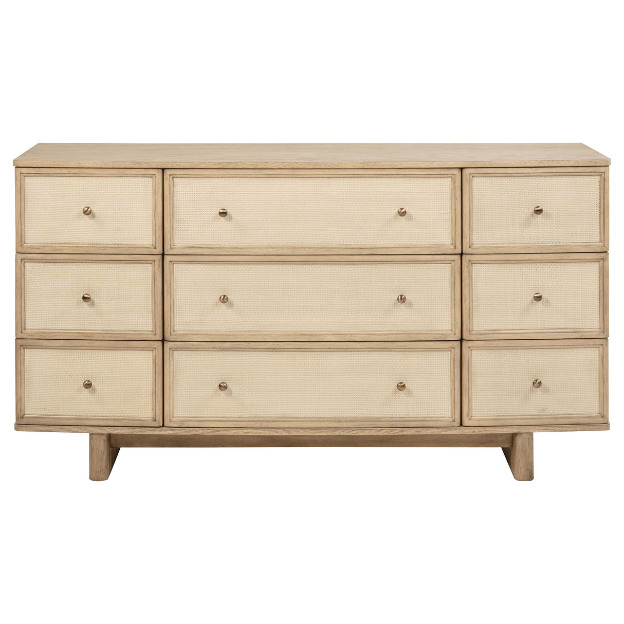 Kailani 9-Drawer Dresser Cabinet in Beige Oak