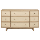 Kailani 9-Drawer Dresser Cabinet in Beige Oak