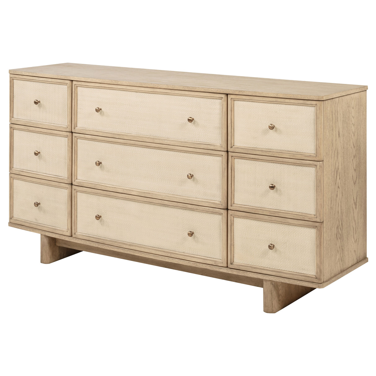 Kailani 9-Drawer Dresser Cabinet in Beige Oak