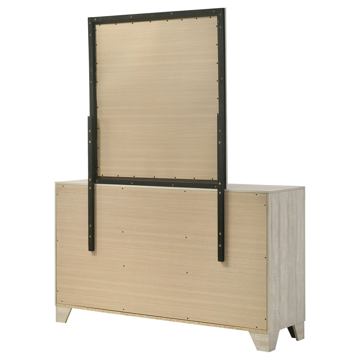 Trenton 6-Drawer Bedroom Dresser with Mirror - Rustic Cream