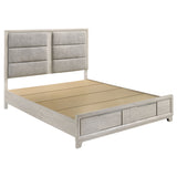Farre Eastern King Upholstered Storage Platform Bed, Washed Grey