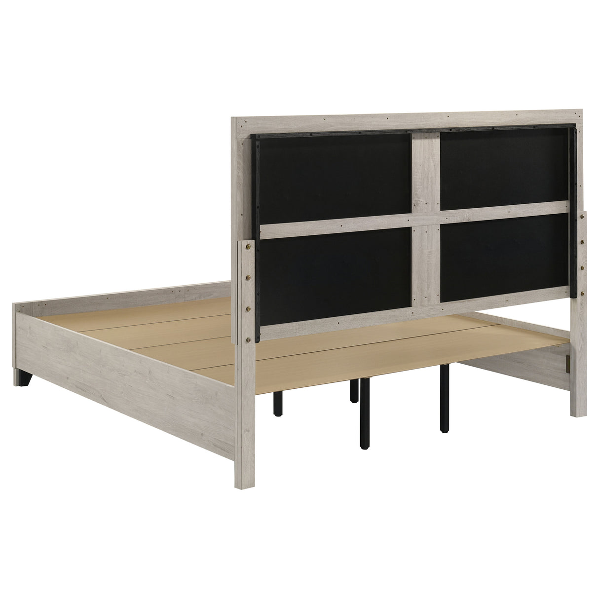 Farre Eastern King Upholstered Storage Platform Bed, Washed Grey