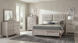Farre Eastern King Upholstered Storage Platform Bed, Washed Grey