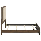 Etienne Full Velvet Upholstered Panel Bed in Walnut/Vanilla