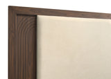 Etienne Full Velvet Upholstered Panel Bed in Walnut/Vanilla