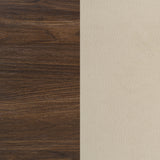 Etienne Full Velvet Upholstered Panel Bed in Walnut/Vanilla