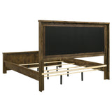 Doherty Eastern King Linen Upholstered Panel Bed, Rustic Brown