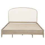 Lucaire Eastern King Upholstered Panel Bed in Sandstone