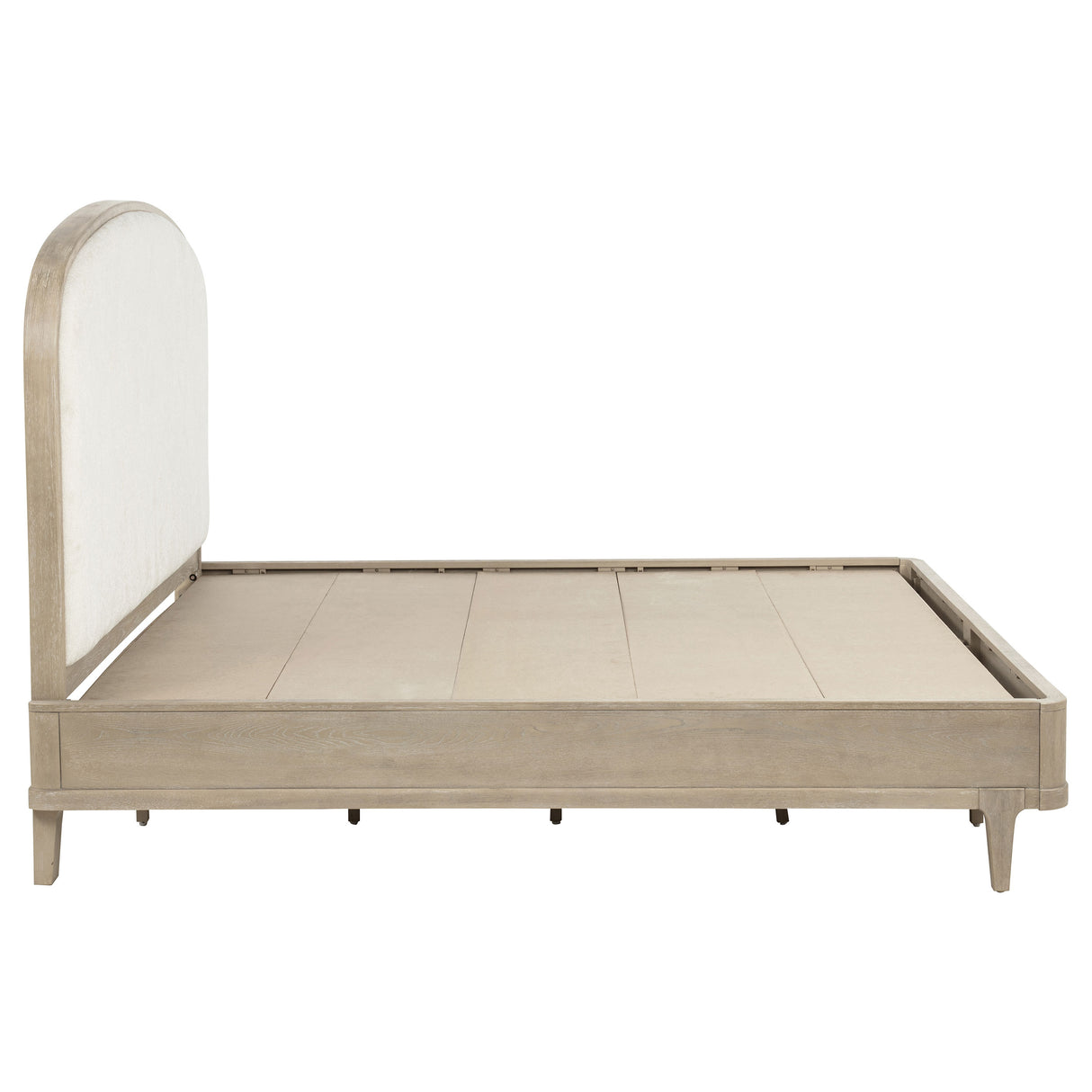 Lucaire Eastern King Upholstered Panel Bed in Sandstone