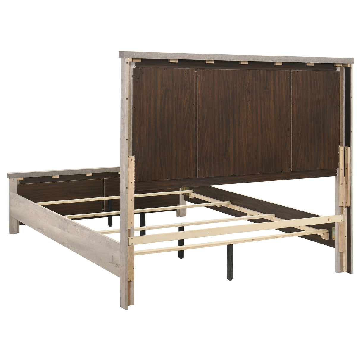 Queen Bed in Grey and Weathered Taupe