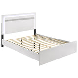 White High Gloss Eastern King Bed with LED Lighting