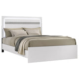 White High Gloss Eastern King Bed with LED Lighting