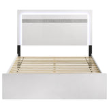 White High Gloss Eastern King Bed with LED Lighting
