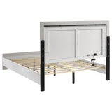 White High Gloss Eastern King Bed with LED Lighting