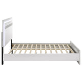 White High Gloss Eastern King Bed with LED Lighting