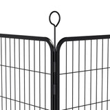 Dog Playpen, 16 Panels Pet Exercise Pen Indoor / Outdoor Fence With Anti Skid Base - Black