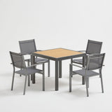 5 Piece Patio Dining Set, Table And Chairs For Outdoor Use - Gray
