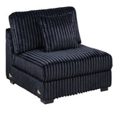6 Piece Modular Sectional Sofa Set Upholstered Living Room Plush Couch With Cup Holders And USB Port - Black