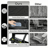 Folding Adirondack Lounge Chair With Embossed Grain Texture