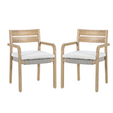 Arden - Wood And Wicker Patio Dining Chair (Set of 2) - Natural / Brown
