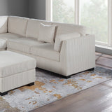 Contemporary L - Sectional Sofa Set With Ottoman And Pillows