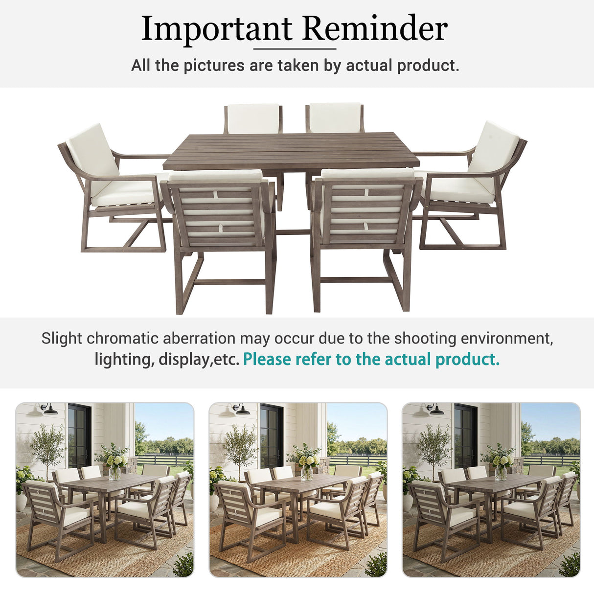 7 Piece Modern Outdoor Dining Set, Patio Furniture