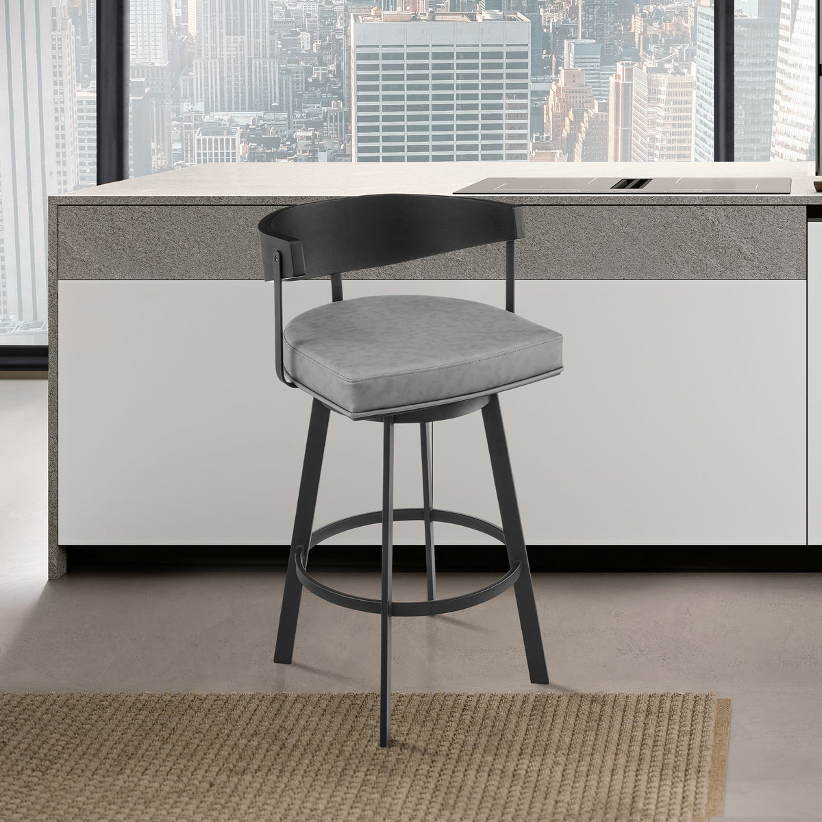 Lacey - Swivel Bar Stool - Black