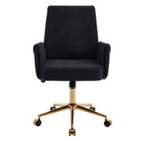 Ergonomic Mid-Back Office Chair With Gold Base
