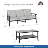 Patio Furniture Set With Coffee Table And Cushions For Backyard
