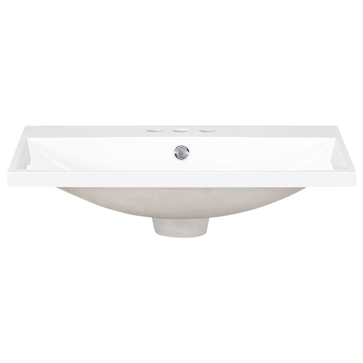 Bathroom Vanity Top, Rectangular Undermount Sink With 3 Faucet Holes, 4" Centerset Compatible - White