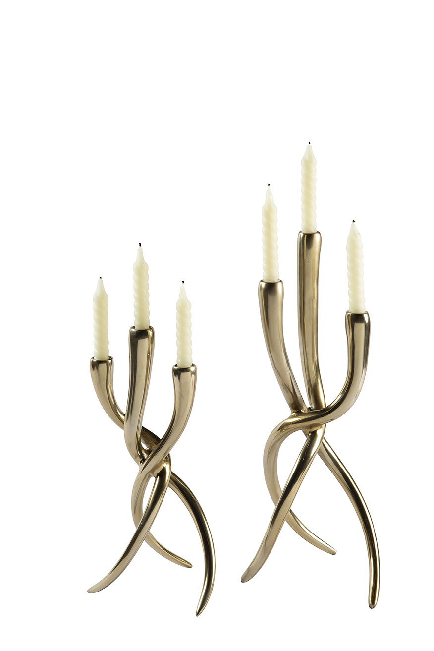Ansley - Taper Candle Holder Set (Set of 2) - Gold