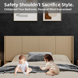 Modern Wide Wall Mounted Fluted Panel Headboard