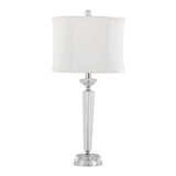Diamond - Torch Contemporary Crystal Table Lamp (Set of 2) - Clear / Off White / Polished Nickel