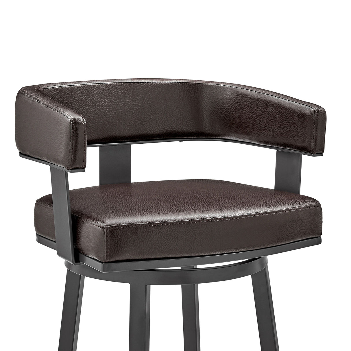 Lorin - 26" Counter Height Swivel Bar Stool - Java - Brown Finish And Faux Leather
