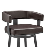 Lorin - 26" Counter Height Swivel Bar Stool - Java - Brown Finish And Faux Leather