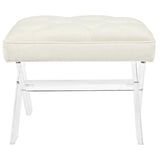 23 Inch Elegant Tufted Velvet Ottoman Bench in Ivory - Benches available at Alpine Outlets in Denver