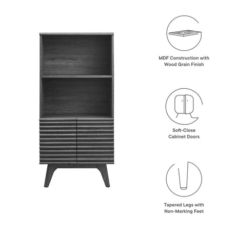 23" Mid - Century Modern Display Cabinet and Bookshelf - Bookcases available at Alpine Outlets in Denver