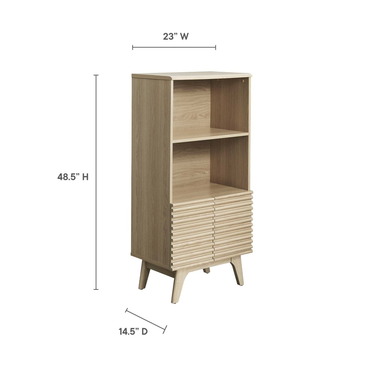 23" Mid - Century Modern Display Cabinet and Bookshelf - Bookcases available at Alpine Outlets in Denver